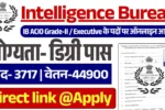 3717 पदों पर Intelligence Bureau Recruitment 2025: डिग्री पास करे Online Apply